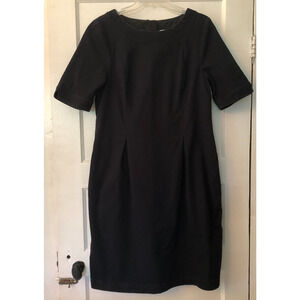 Boden, Alice Denim Dress, Women's 12L Long, Black, Pockets, Knee Length